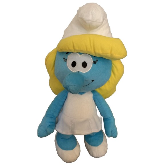 Smurfette Smurf Girl Plush Stuffed Large Nanco Toy 2011 Peyo Foam Carnival Style - Picture 1 of 11